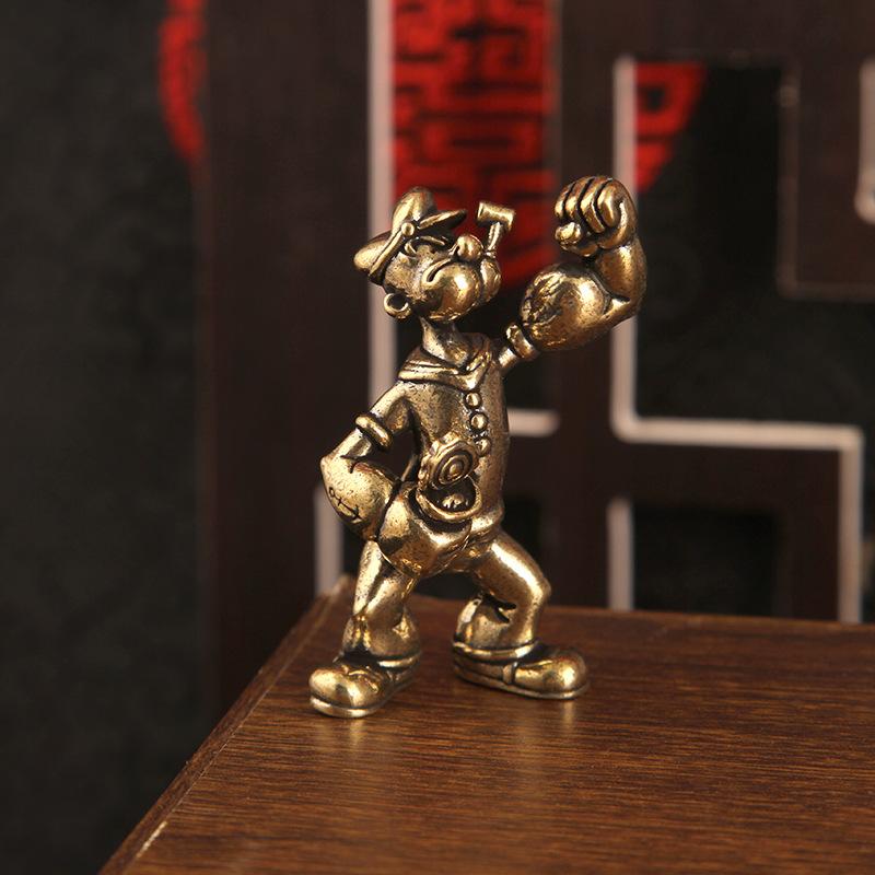 1/2 szt. Figurka Popeye Żeglarz Mosiądz Wystrój Domu Biurko Stół do Herbaty Artystyczne Ozdoby Dekoracyjne Samochód Akcesoria do Domu na Biurko
