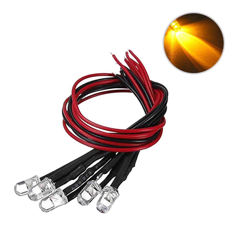 10pcs 5Mm 12V Pre Wired Led Light Beads Flexible Cable For Rc Car Decoration Low Power Consumption Long Service Life Pre Led