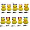Set of 10 Little Yellow Duck Hairpin 3D Headset Clip Cute Hairpins Fashionable DIY Duckbill Clip for Headwear Enthusiast