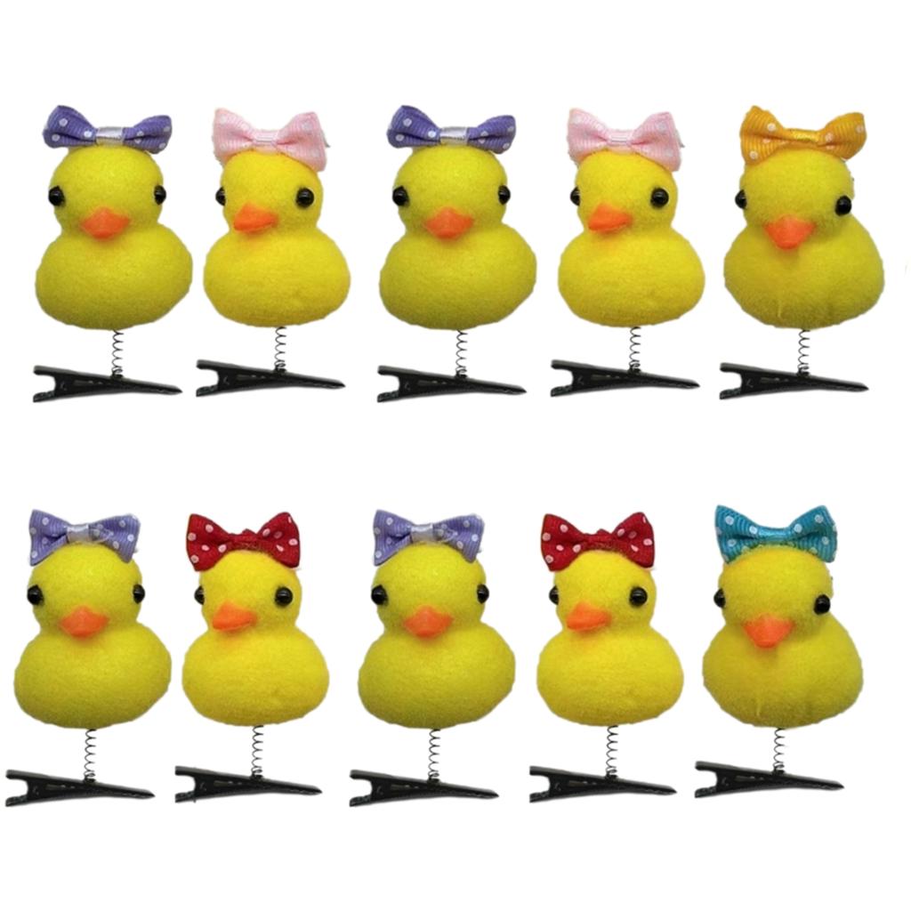 Set of 10 Little Yellow Duck Hairpin 3D Headset Clip Cute Hairpins Fashionable DIY Duckbill Clip for Headwear Enthusiast