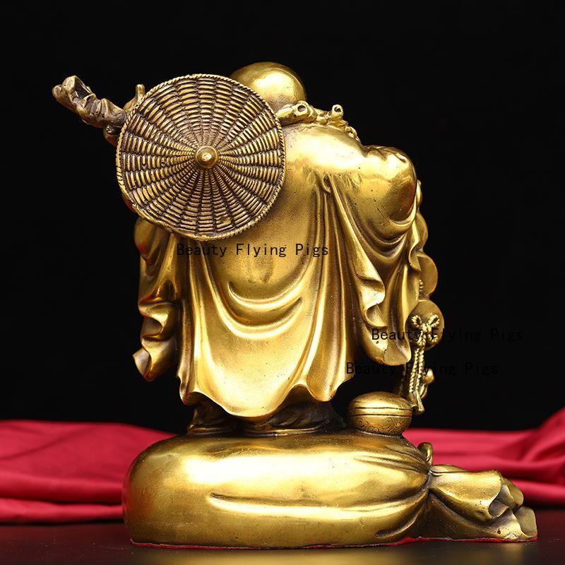 Ornamento in Metallo Buddha Maitreya Buddha Pancione Statua Ornamento Cinese Feng Shui Decorazione per la Casa Statua di Buddha per la Devozione