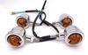 Karun Steed Monkey Bullet Turn Signals Set of 4 Billet Bullet Bike Custom (Silver)