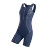 Women's Quick-Dry One-Piece Swimsuit with Boyshorts - Slimming, Tummy-Concealing, Short Sleeve, Conservative Fashion for Students and Hot Springs.