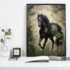5D Diamond Painting New Arrivals Black Horse Full Round Embroidery Mosaic Animal Home Decor