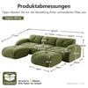 U-shaped 3-seater modular sofa, includes 2 stools, suitable for living room, comfortable fabric, non-slip design, no assembly required, Green