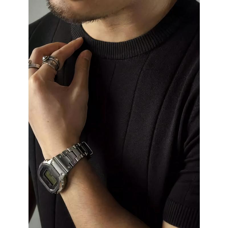Black Ribbed Short Sleeve Knit Sweater Slim Fit Soft Breathable Summer Casual Daily Top