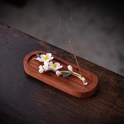 Ceramic Plum Blossom Incense Insert Creative Handmade Incense Indoor Sandalwood Incense Holder Agarwood Incense Insert Table Aromatherapy Ornament