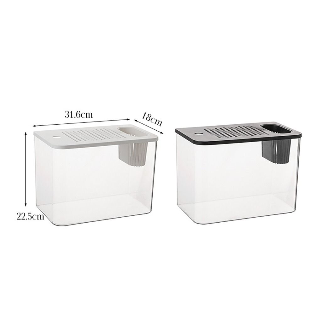 Transparent Desktop Aquarium with Lid Turtle Tank Durable Ecological Water Tank  for Home