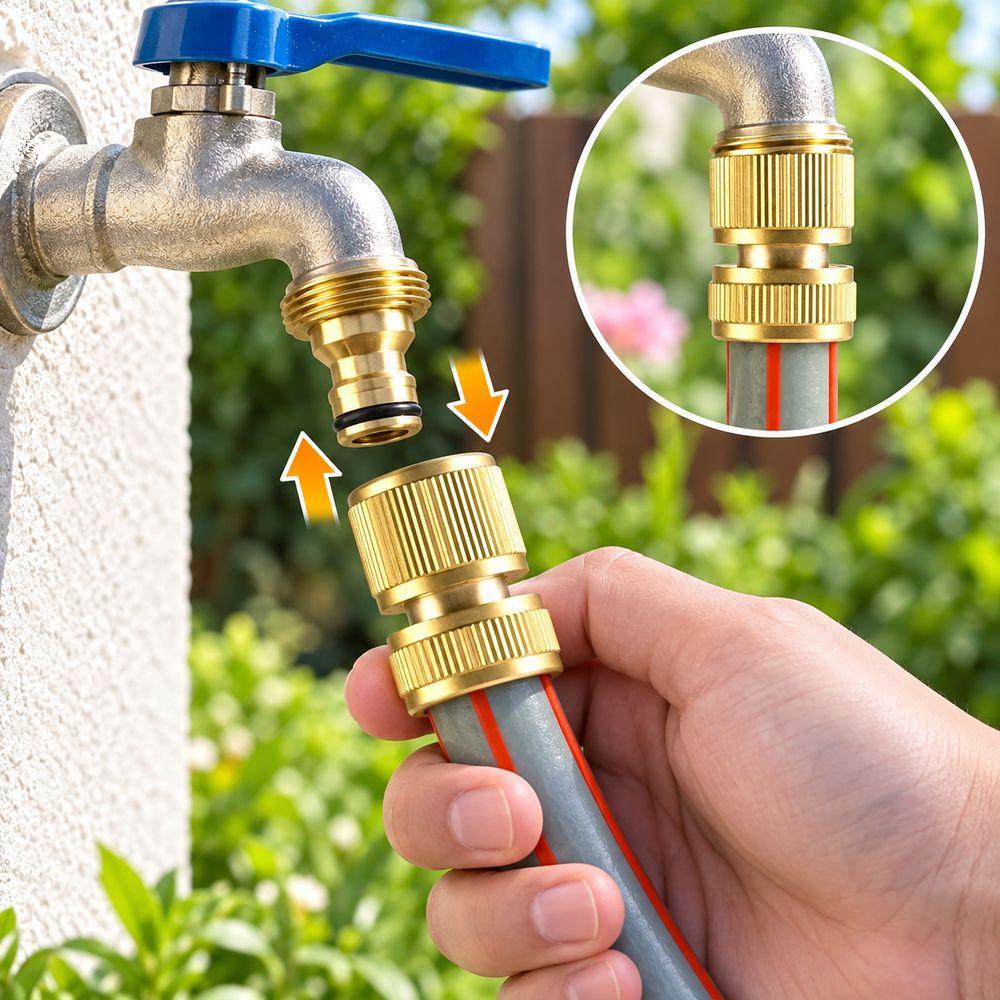 Aluminum Alloy Hose Quick Connector Quick Connect Drip Irrigation Connector for Garden Pipes