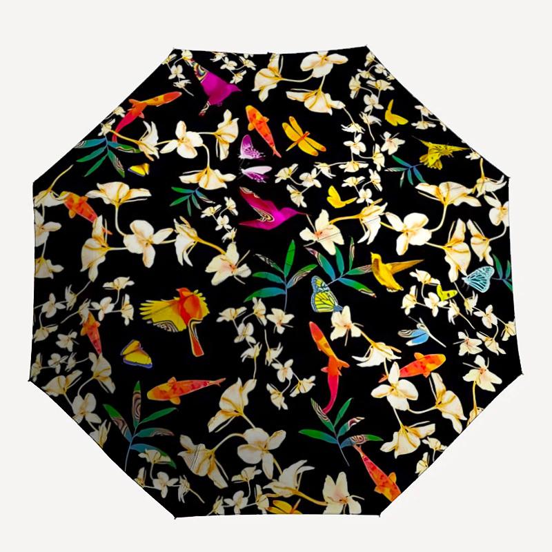 

1pc Floral Butterfly Print Folding Umbrella, Durable, Suitable for Outdoor Activities or Rain, Suitable for Commuting yy251027058