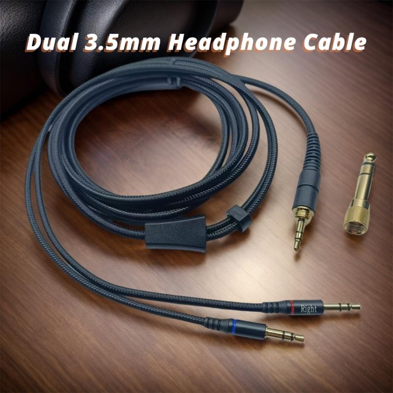 Quality Upgrades Headphone Cable Compatible for T1T2 T5 D7100 Headphone Durability 1/8inch to 1/4inchStereo Cable