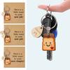 Wooden Toast Keychain with Card Cartoon Bread Slices Key Ring Backpack Schoolbag