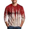Men's Halloween Print Raglan Dralan Three-quarter Sleeve Casual Top