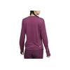 Nike Solid Color Logo Print Crew Neck Long Sleeve T-Shirt Women Tops Burgundy DQ5852-653