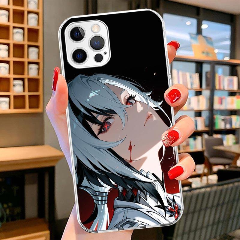 Arlecchino Genshin Impact Cover Phone Case For iPhone 16 17 Air 15 14 Pro Max 16E Phone Case 13 Mini 12 11 7 SE 8 Print Pattern