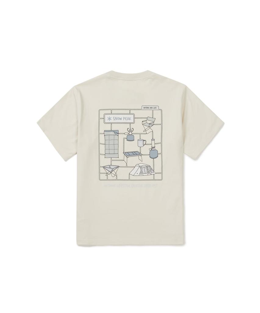 Snow Peak Cotton Camping Gear S/S T-Shirt GS-S26MUFTS78 T-shirt Short Sleeve T-shirt Men's Women's BUTTER IVORY L