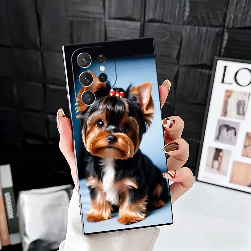 Yorkshire Terrier Dog Soft Phone Case for Samsung Galaxy S26 S25 Edge S24 Ultra S23 Plus S22 S21 FE S20 Black Cover Back Shell