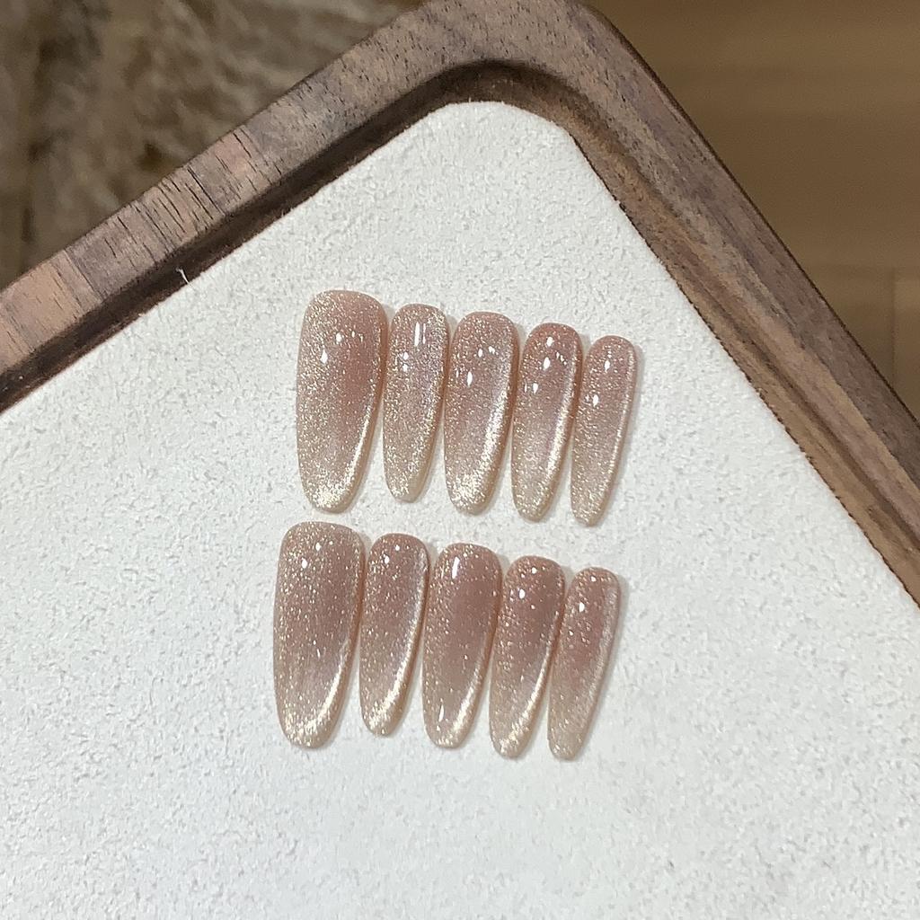 Pure Handmade Simple and Versatile Ice-transparent Side Light Cat Eye Moon Cage Detachable Patch Wearable Armor