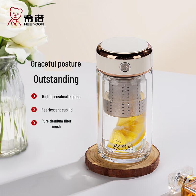 

Heenoor Double-Layer Glass Tea Cup with Titanium Filter