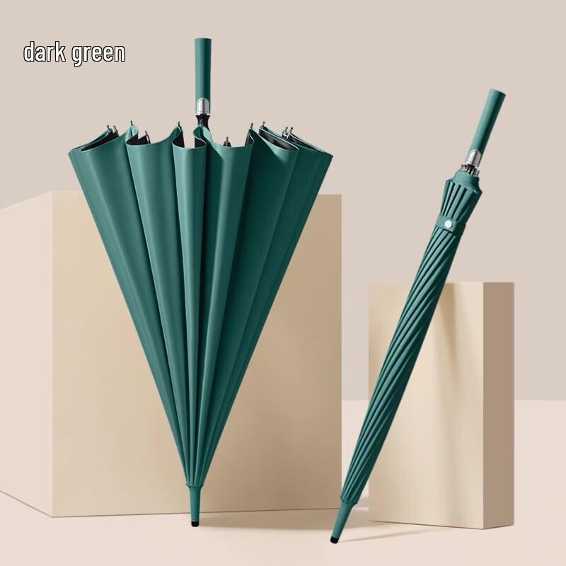 MAYDU 16-Rib Reinforced Windproof UV Protection Straight Umbrella