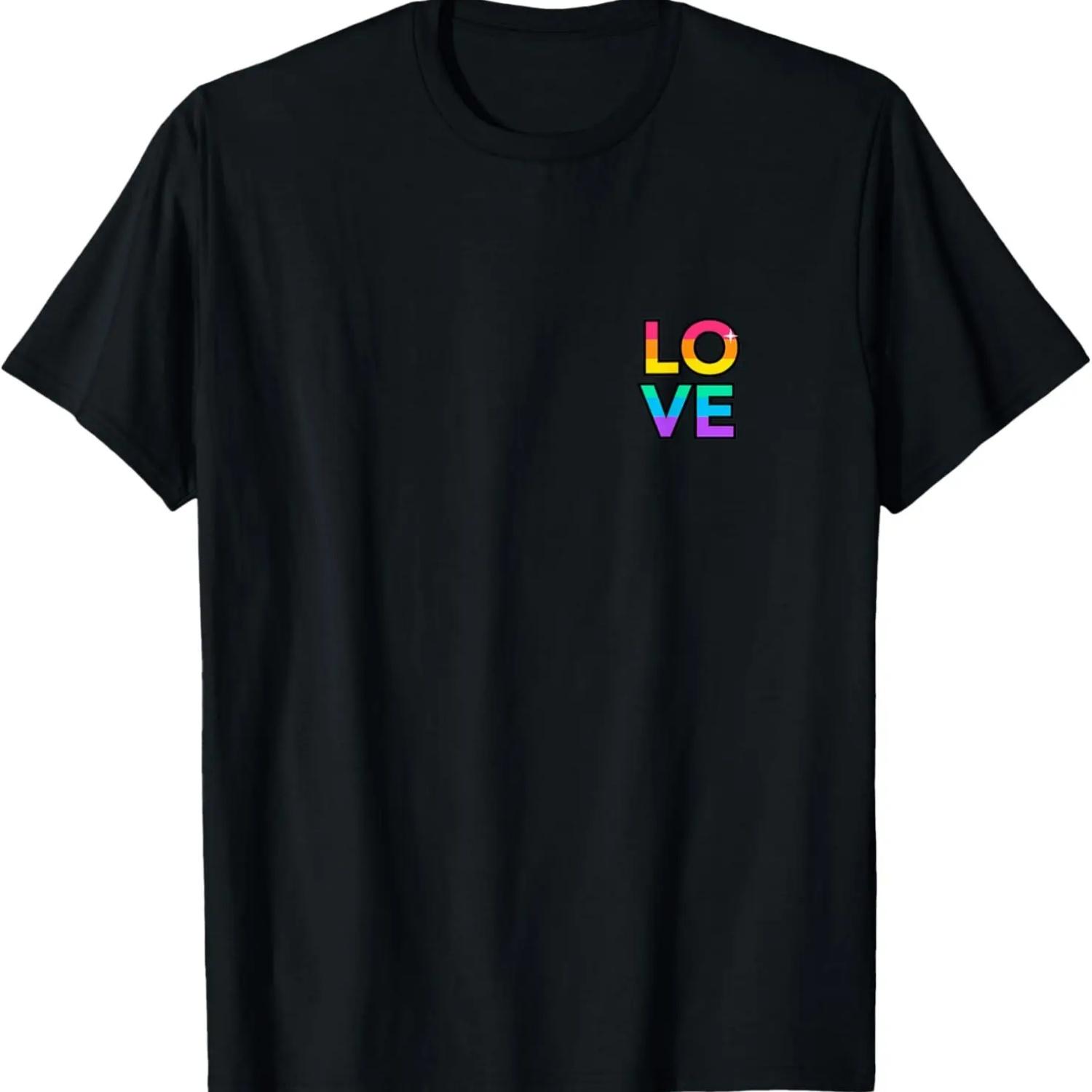 

LOVE - Rainbow Colors - Minimalistic _Pocket Design_ Classic T-Shirt S чёрный