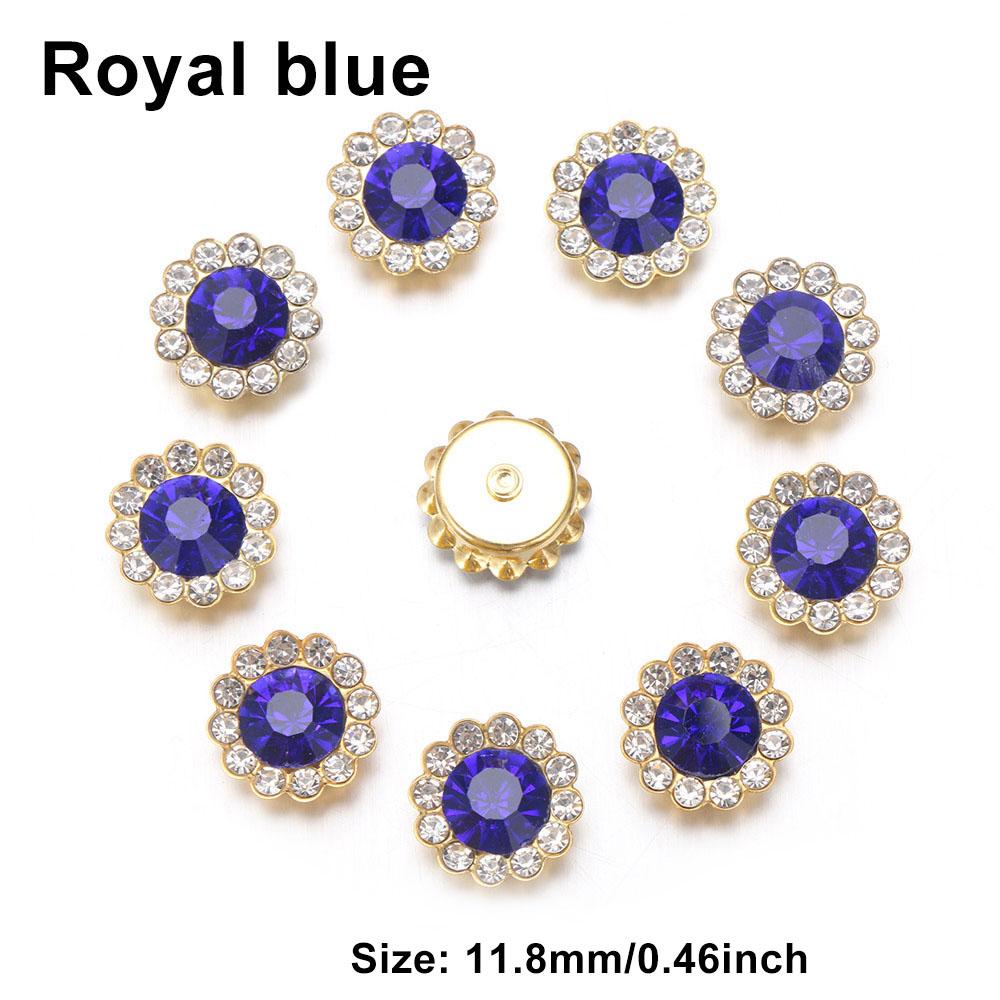 10PCS 16mm Rhinestone Snowflake Buttons DIY Craft Flatback Plating Pearl Buckle Clothing Decoration Hairpin Accessories