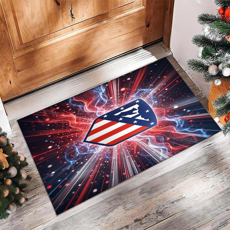 Atletico Madrid Printed Flannel Area Rug Non Slip Soft Polyester Floor Carpet Indoor Decor Mat for Bedroom Living Room Sofa Game Room Home Decoration