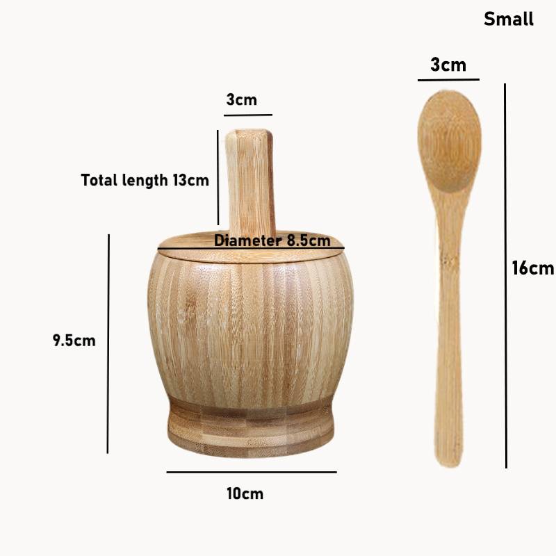 Manual Grinder Pressing Garlic Mashed Garlic Mashing Pot Multifuction Mashing Medicine Pot Jujube Pounding Garlic Wood Mortar