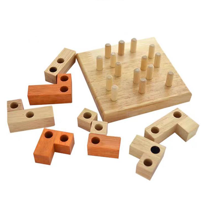 Geometric Shape Cognitive Puzzle Game Wooden Logic IQ Intellectual Development Toys Brain Teaser Gifts For Kids Teens
