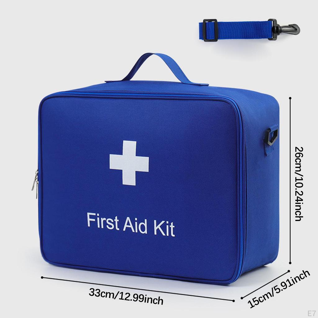 First Aid Bag Storage Emergency Supply Organizer Empty with Top Handle and Shoulder Strap for