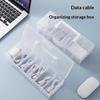 Data Cable Storage Box Transparent Lightweight Plastic Case for Travel Home Desk Charging Cable Storage