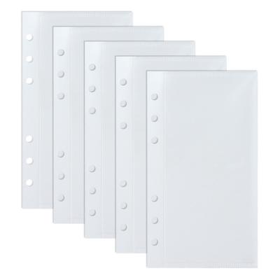 5pcs A6/A7 Loose Leaf Refill Sleeves PP Binder Insert Pouch Cash Envelope Inserts  Bill/Card Storage