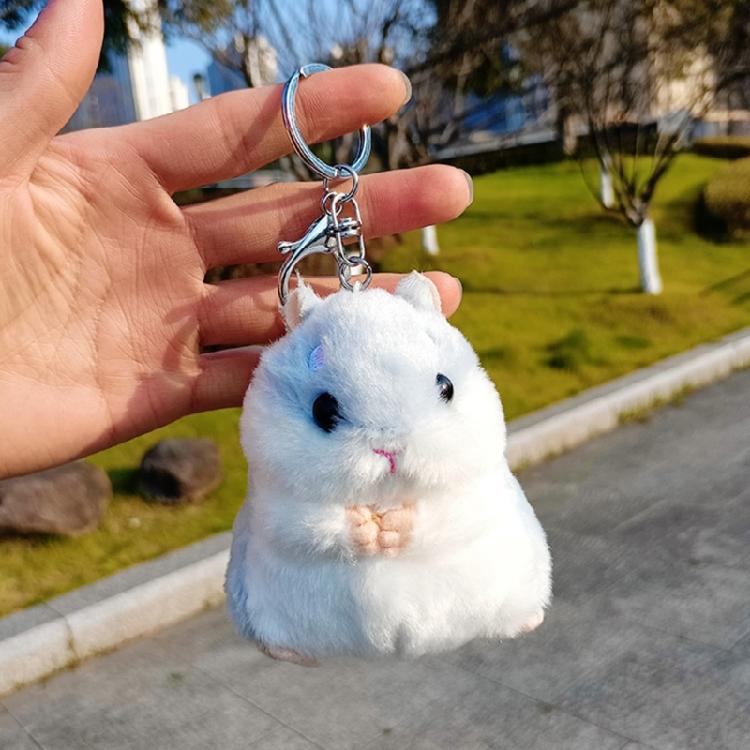 Lovely Hamster Cartoon Plush Toy for Kids Keychain Hamster Cartoon Furry Soft Charm Stuffed Hamster Toy