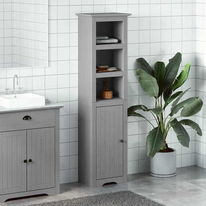 VidaXL Armoire de salle de bain BODO gris 44x30x160 cm, armoire de rangement de salle de bain, placard de salle de bain, 4016862