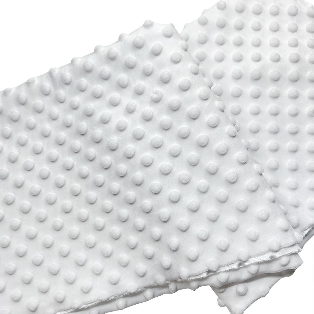 Minky Dot Fabric For Baby Comfort Blankets 1mm Pile Length Polyester Single Sided Swaddle Baby Crying Comfort Plush Fabric