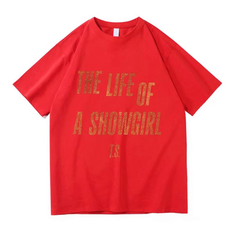 TS 12 The Life of A Showgirl Album TShirt Fashion Men Women Clothing Harajuku High Quality Tops for Lover Gifts Cotton TShirts