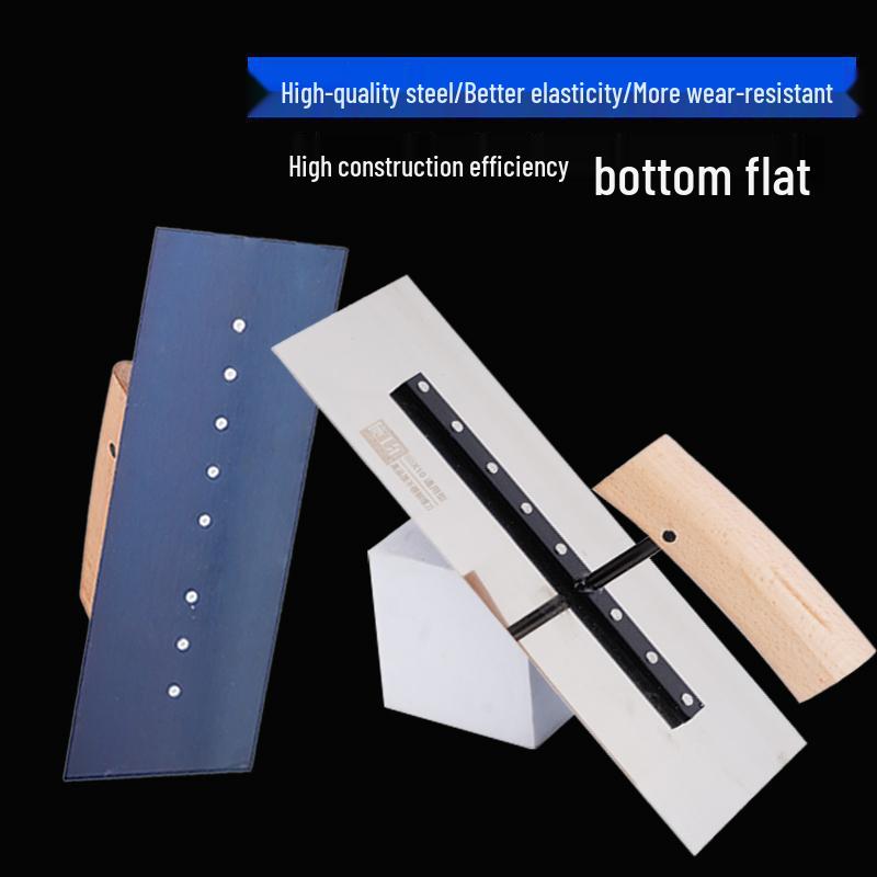 Bent Wood Handle Blue Steel Putty Knife & Drywall Scraper