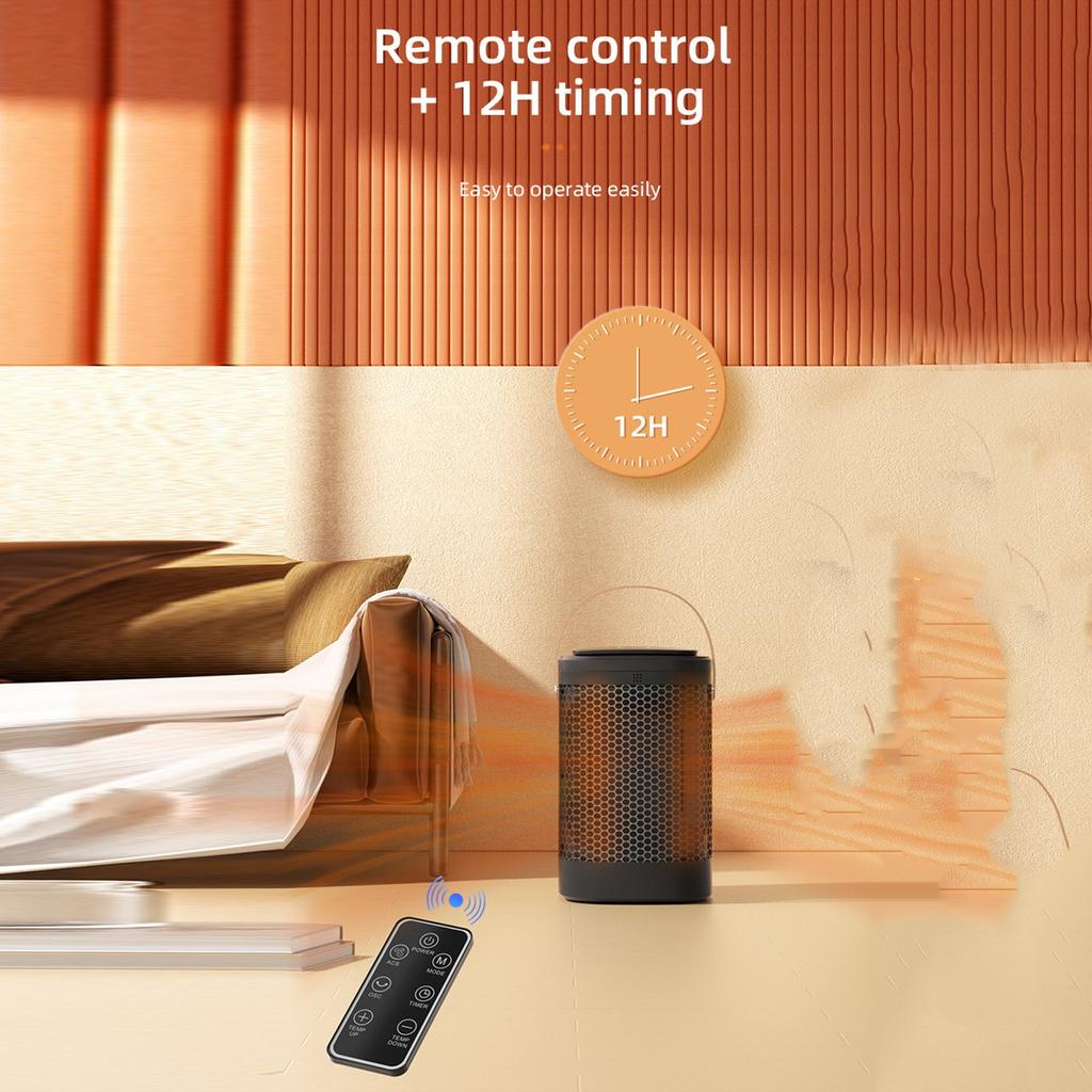 Ev Masaüstü Isıtıcı Hızlı Isıtma Seramik Elektrikli Isıtıcı Uzaktan Kumandalı Sessiz Isıtıcı