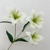 5PCS Artificial Lily Flower Branch Realistic Looking 3D Printed 3 Heads Lily Plant for Wedding Floral Decoration