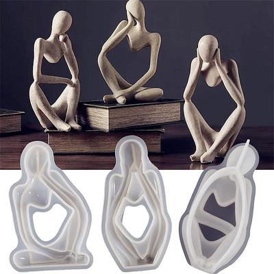 1PC Abstract Thinker Shape Silicone Molds for DIY Resin Concrete Craft
