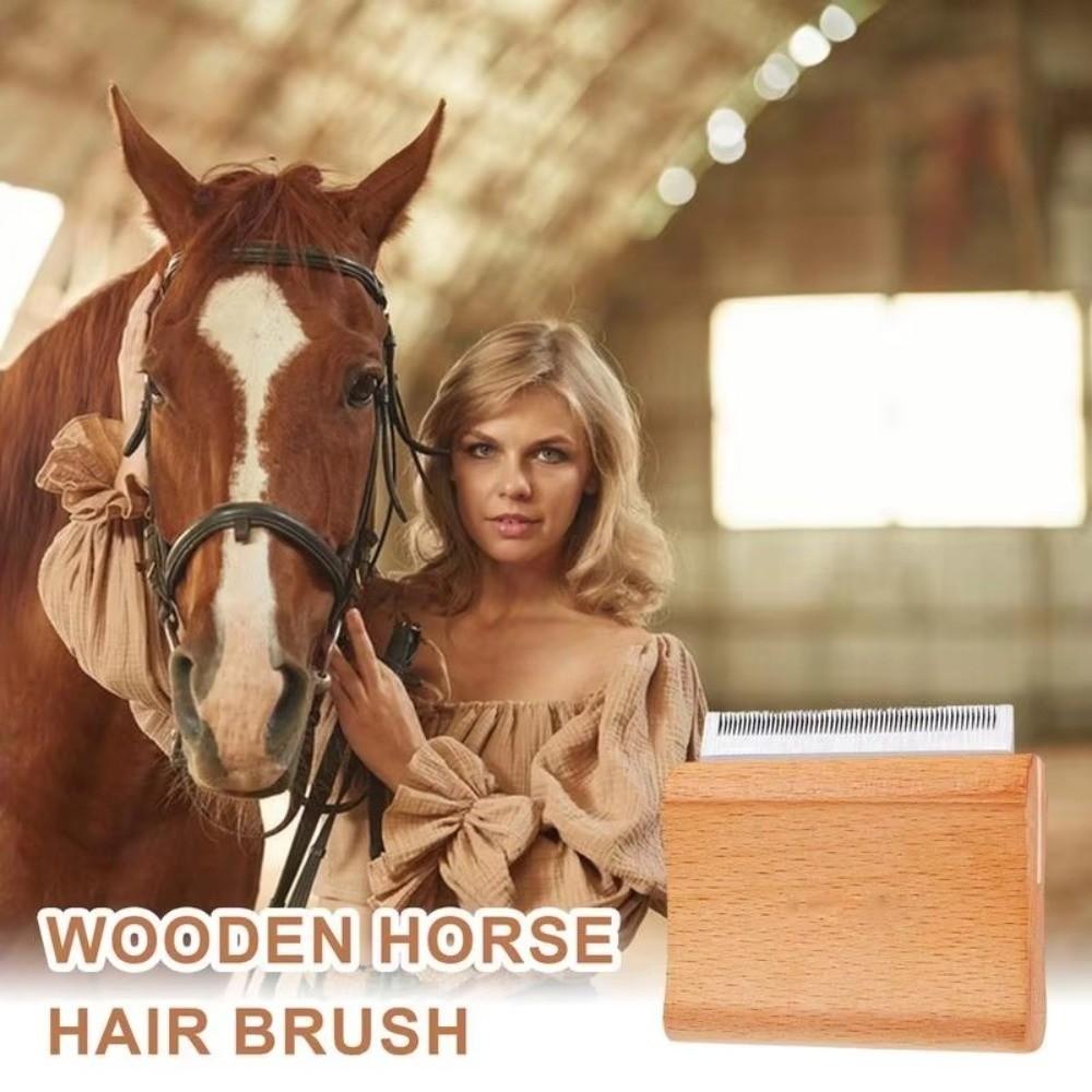 Wooden Handle Pet Hair Removal Comb Stainless Steel Pet Shaver Dog Undercoat Brush  Home Salon