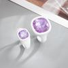 2Pcs/Set Trendy Sparkling Acrylic Rhinestone Open Ring For Women Personalized Geometric Chunky Finger Ring Jewelry Gift