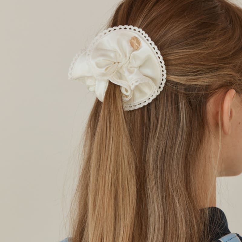 ANOETIC SILKY LACE SCRUNCH_WHITE