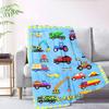 Construction Vehicles And Trucks Theme Throw Blanket Customize Text Warmthful Decor Perfect For Sofa Couch Office Bed Picnics Four Seasons Universal