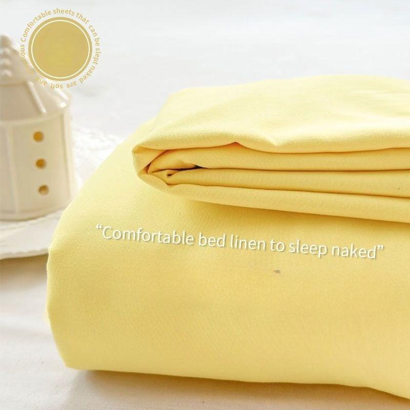 Minimalist Solid Color Brushed Warm Bed Sheet For Single Double Student Dormitory Bed