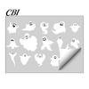 Waterdichte PVC Stickers Halloween Spook Raamstickers, Statische Stickers, Glas Herfst Seizoensdecoratie Stickers, Spookachtig Huis voor Binnen Buiten Feest