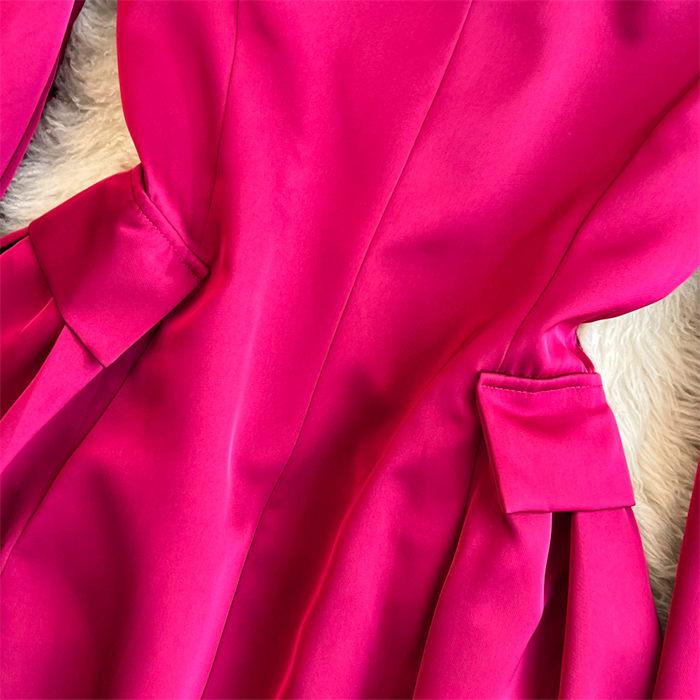 Осенне-зимнее платье-блейзер во французском стиле Хепберн — фото 18