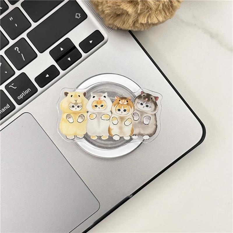 Korea Cartoon Cute Cat Kitten for Magsafe Magnetic Phone Griptok Grip Tok Stand for IPhone Foldable Wireless Charge Case Holder 5