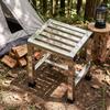 2 Stück Multifunktionaler Edelstahlhocker, Dickes Stabiles Design für Wohnzimmer, Badezimmer, Esszimmer und Outdoor-Camping
