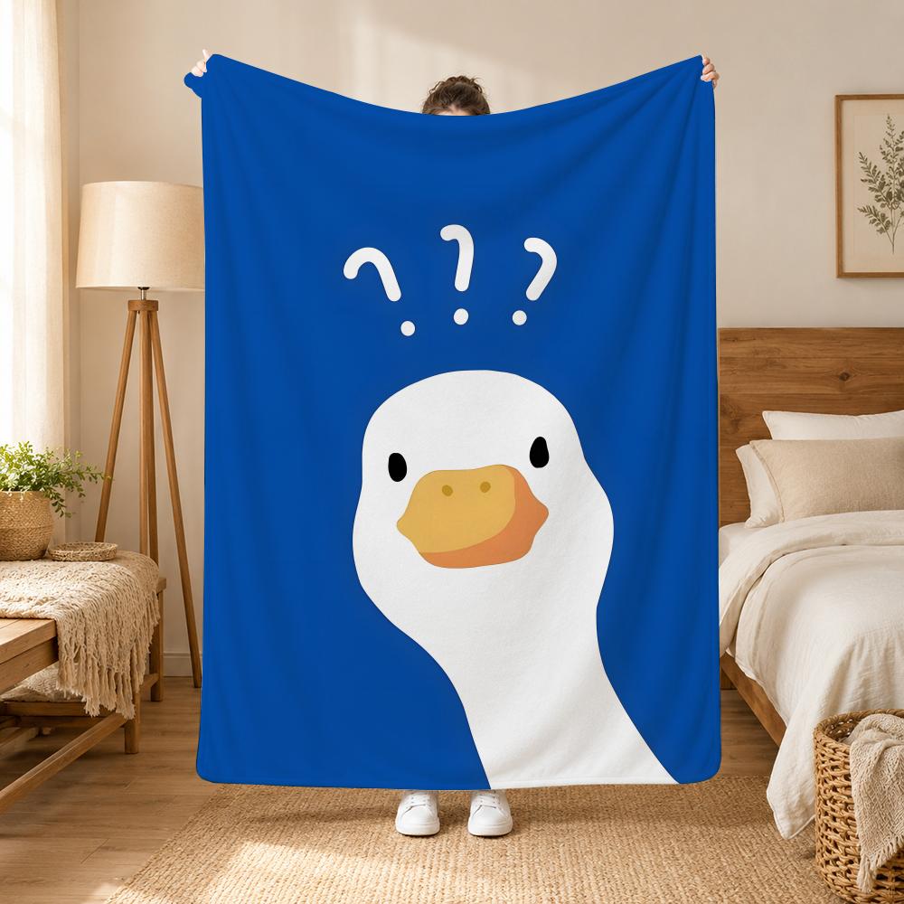 Duck Animal Wall Art Throw 240G Flannel Blanket, Suitable For Sofas, Beds, Offices, Exquisite Gift Blankets